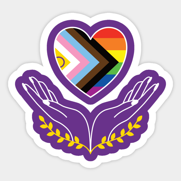 Progress Pride Intersex Inclusive Flag Heart Intersex Pride Flag Sticker Teepublic